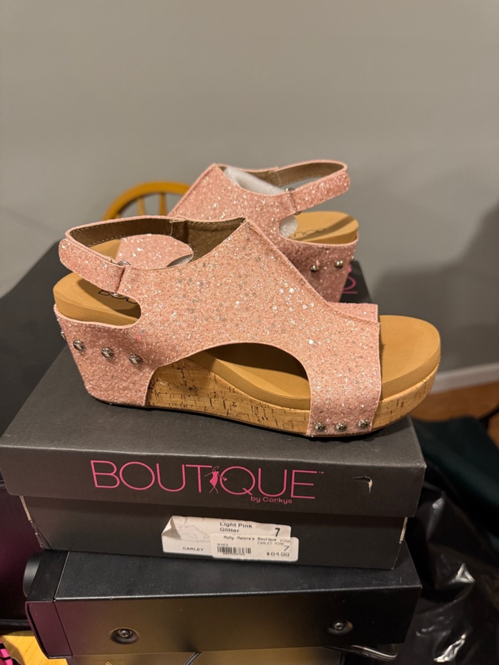 Corkys Boutique Light Pink Glitter Women’s Shoes